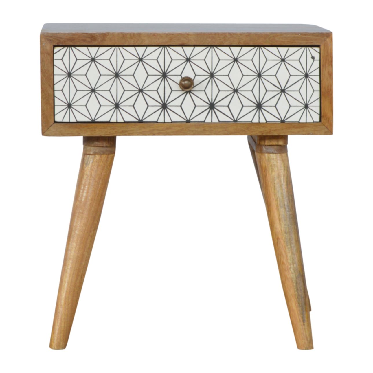 Bedside With Screen Print Drawer Fronts Amvico